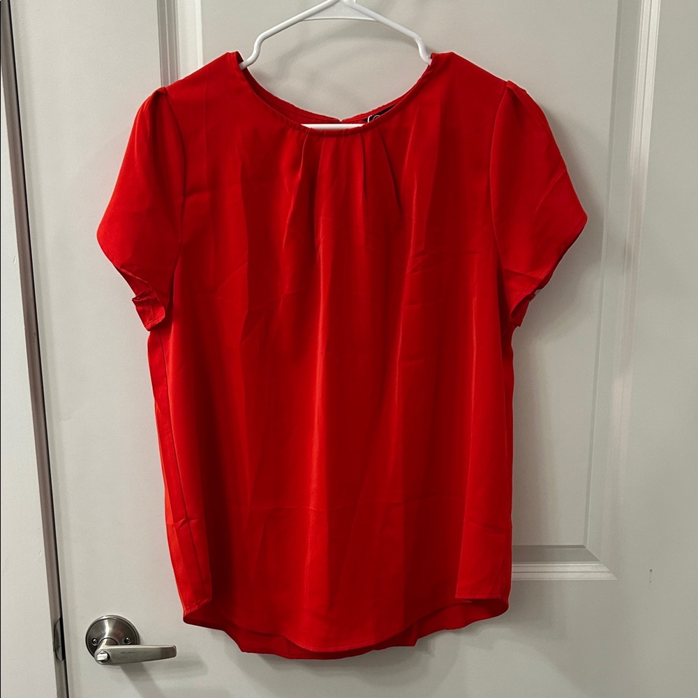 Women's Red Short Sleeve Blouse (large)